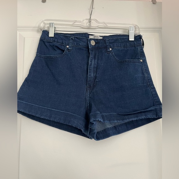 Dark Blue Denim Shorts - Picture 1 of 1